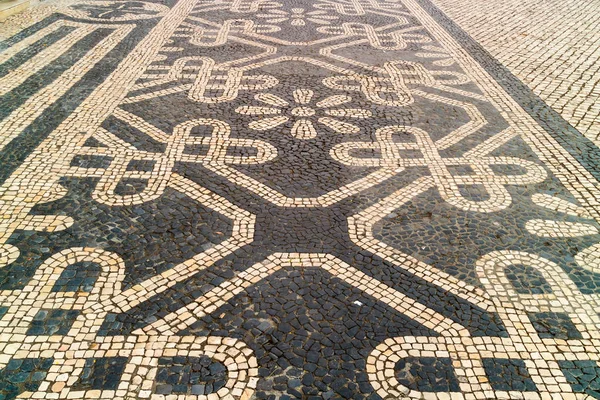 Vintage Mosaik Trottoarer Stadens Historiska Centrum Lissabon Portugal — Stockfoto