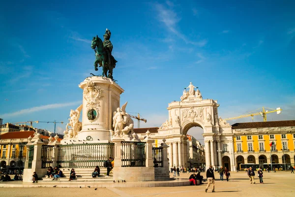 Lisboa Portugal Febrero 2018 Praca Comrcio Plaza Del Comercio Inglés — Foto de Stock