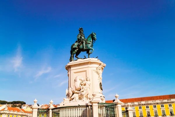 Ιππικό Χάλκινο Άγαλμα Του Ιωσήφ Της Πορτογαλίας Σχεδιάστηκε Από Machado — Φωτογραφία Αρχείου