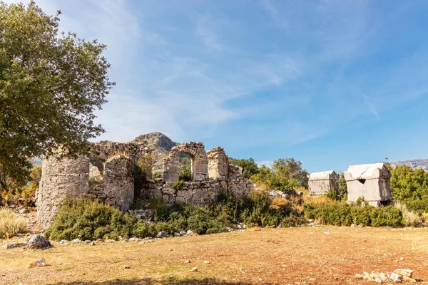 Forntida Ruiner Lykiska Staden Sidyma Känd Som Dudurga Mugla Provinsen — Stockfoto