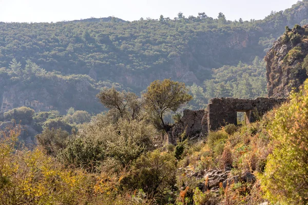 Scenic Landscape Ruins Ancient City Pinara Mugla Province Turkey — Stock Photo, Image