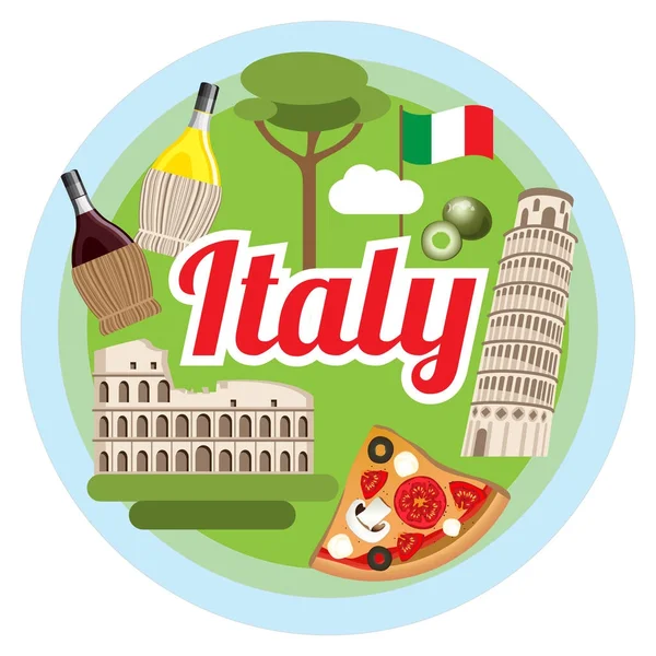 Love Italy concept. — Stock Vector