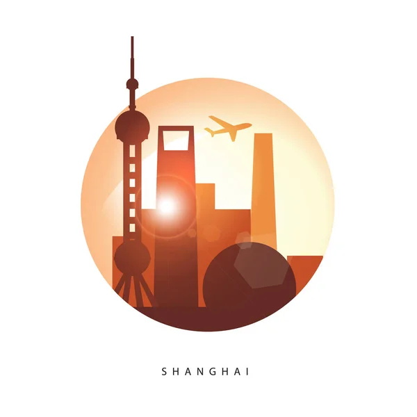 Shanghai China Concept — Stock Vector