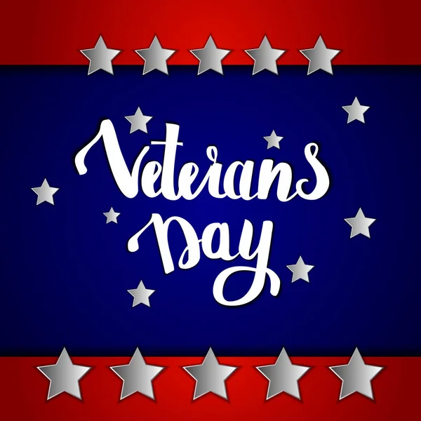 Veterans day handwritten fontveterans day handwritten typeface on a blue background — Stock Vector