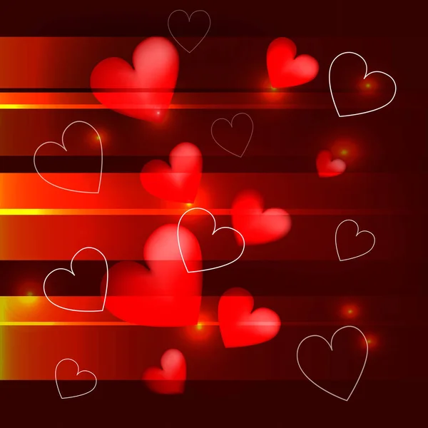Vykort för alla hjärtans dag, med hjärtat vektorillustration — Stock vektor