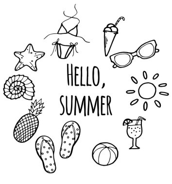 Elle çizilmiş yaz karalamalar