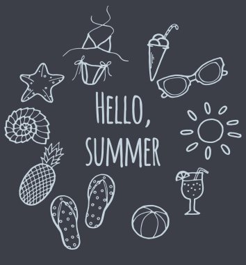 Elle çizilmiş yaz karalamalar