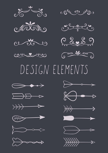 Набор элементов дизайна ручной работы
.