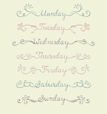 El yazı gün haftanın