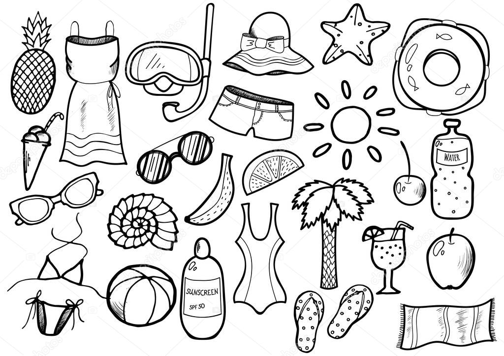 Set of summer doodles. — Stock Vector © Zolushka88 #149971668