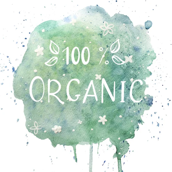 Hand written organic logo. — Stock Photo, Image