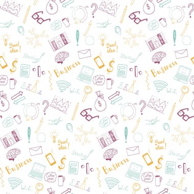 Kesintisiz iş doodle desen.