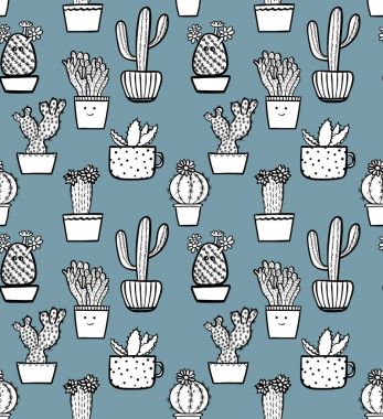Kaktüs dikişsiz desen.