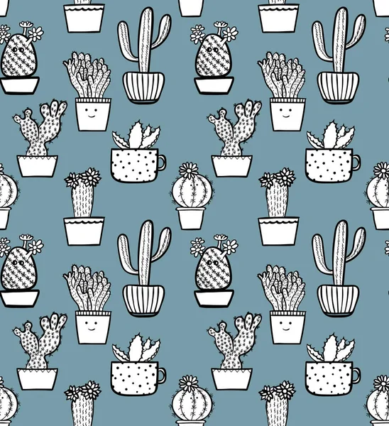 Bezešvý kaktusový vzor. — Stockový vektor
