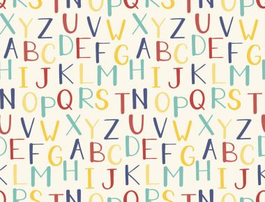 İle Seamless Modeli el çizilmiş vektör alfabesi.