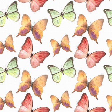 Handpaint suluboya desen güzel kelebekler ile.