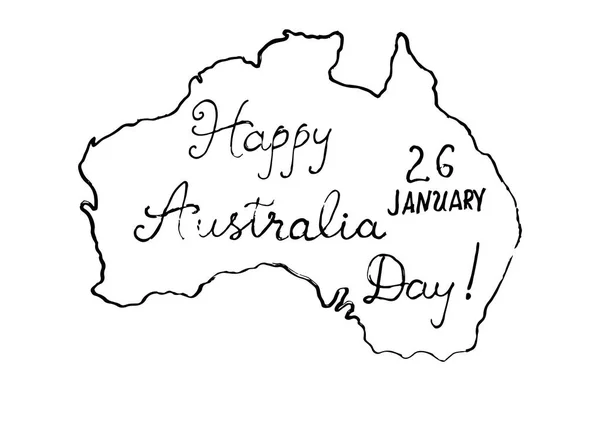 Happy Australia Day lettrage . — Image vectorielle