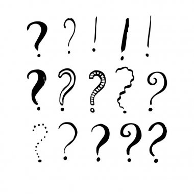 Grunge mürekkep soru ve ünlem işareti.