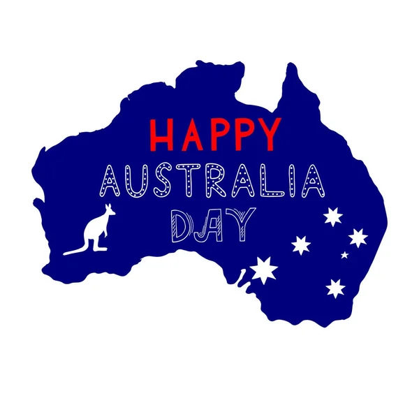 Affiche dessinée à la main avec silhouette de carte australienne . — Image vectorielle