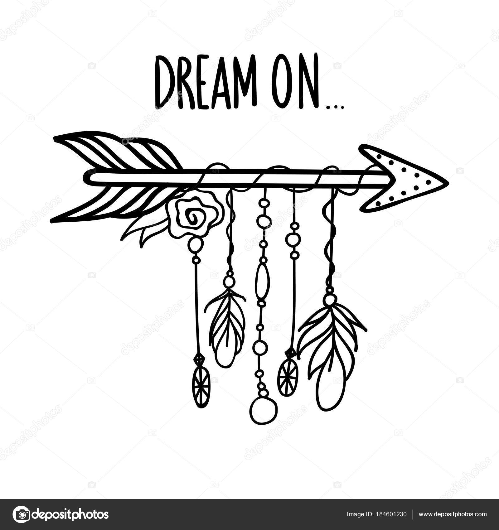 Download Tribal arrow with feathers and jewelry. — Stock Vector ...