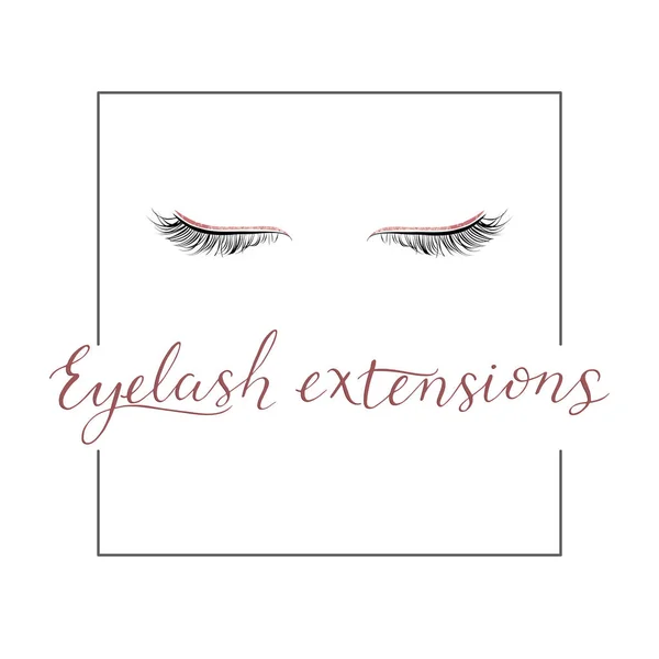 Eyelash extensions logo with modern lettering. — Stock Vector