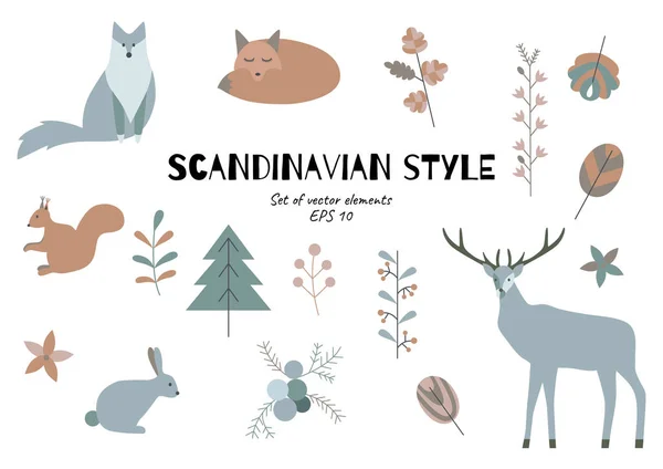 Collectie Scandinavische designelementen. — Stockvector