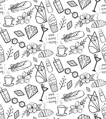 Elle çizilmiş ile Seamless Modeli doodles.