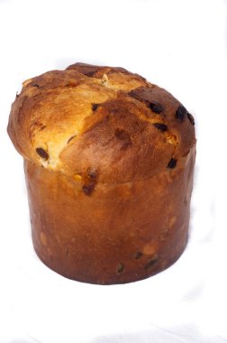 Beyaz bir arka plan üzerinde panettone