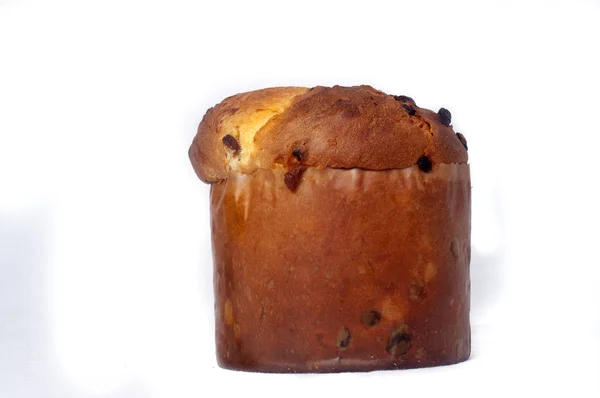 Panettone em um fundo branco — Fotografia de Stock