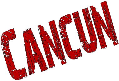 Cancun metin işaret illüstrasyon