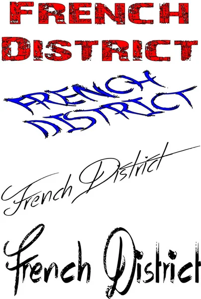 French district sign — Stock Vector