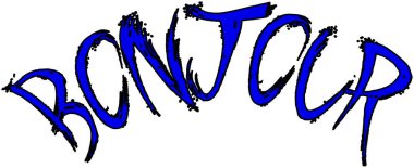 Bonjour metin işaret illüstrasyon