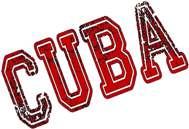 Küba metin işaret illüstrasyon