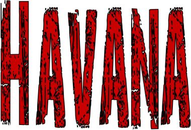 Havana metin işaret illüstrasyon