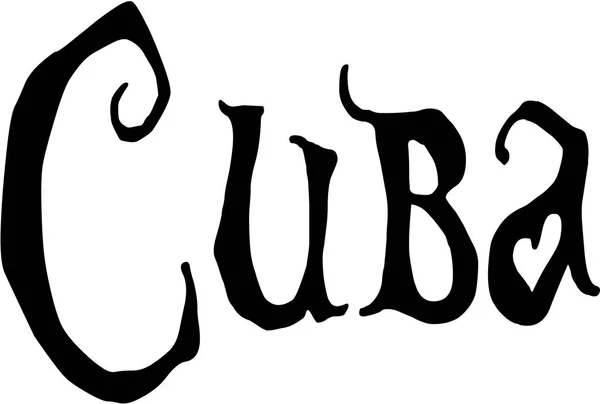 Cuba texto sinal ilustração — Vetor de Stock