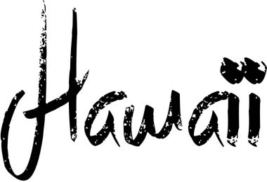 Hawaii metin işaret illüstrasyon