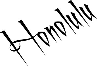 Honolulu metin işaret illüstrasyon