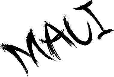 Maui metin işaret illüstrasyon