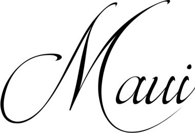 Maui metin işaret illüstrasyon