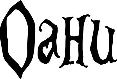 Oahu metin işaret illüstrasyon