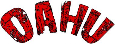 Oahu metin işaret illüstrasyon