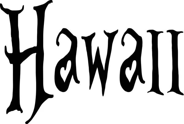Hawaii metin işaret illüstrasyon