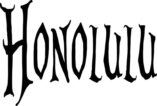 Honolulu metin işaret illüstrasyon — Stok Vektör