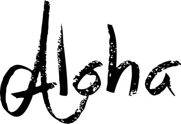 Aloha metni imzalamak illüstrasyon — Stok Vektör