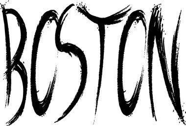 Boston metin işaret illustraion