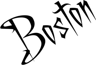 Boston metin işaret illustraion