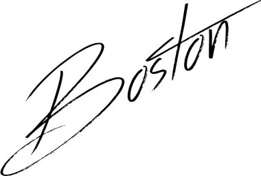 Boston metin işaret illustraion