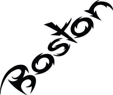 Boston metin işaret illustraion