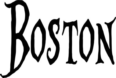 Boston metin işaret illustraion