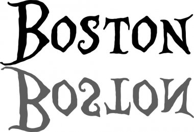 Boston metin işaret illustraion